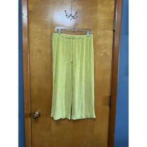 Andie Swim The Ibo Terry Cover Up WideLeg Capri Pants Beach Lounge Honeysuckle S